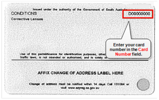 Screenshot of back of SA drivers licence